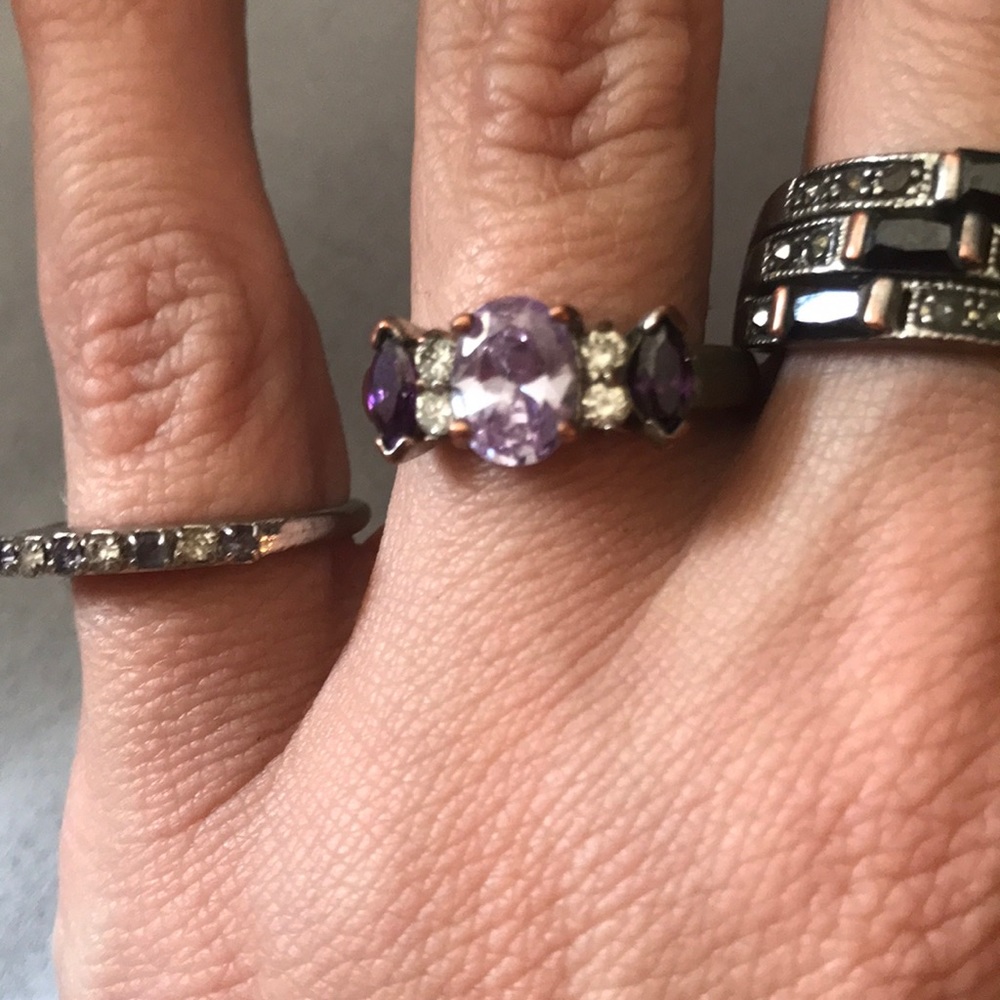 COPY - Vintage Costume 4 Rings Silver Tone Rhines… - Picture 6 of 9